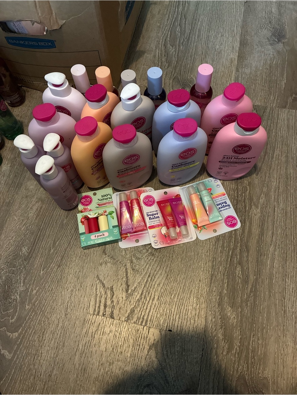 eos Assorted Pink, Purple & Peach Body Lotions with Lip Balms Set - Picture 1 of 1
